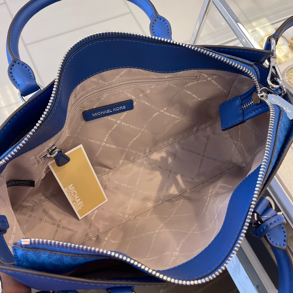 MICHAEL KORS Arden Md Top-Zip EW Leather Tote Crossbody Satchel
Galaxy Blue 
NWT - Picture 5 of 16
